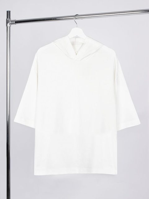 Футболка оверсайз унисекс с капюшоном Neofit, молочно-белая