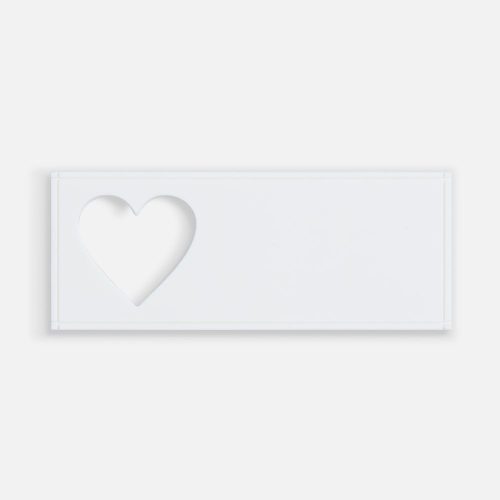 Лейбл из ПВХ с вырубкой «Сердце», белый