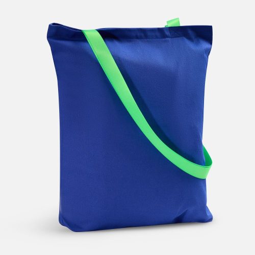 Шопер B4, синий с зелеными ручками