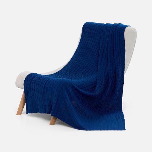 Плед Tressa, темно-синий (кобальт)