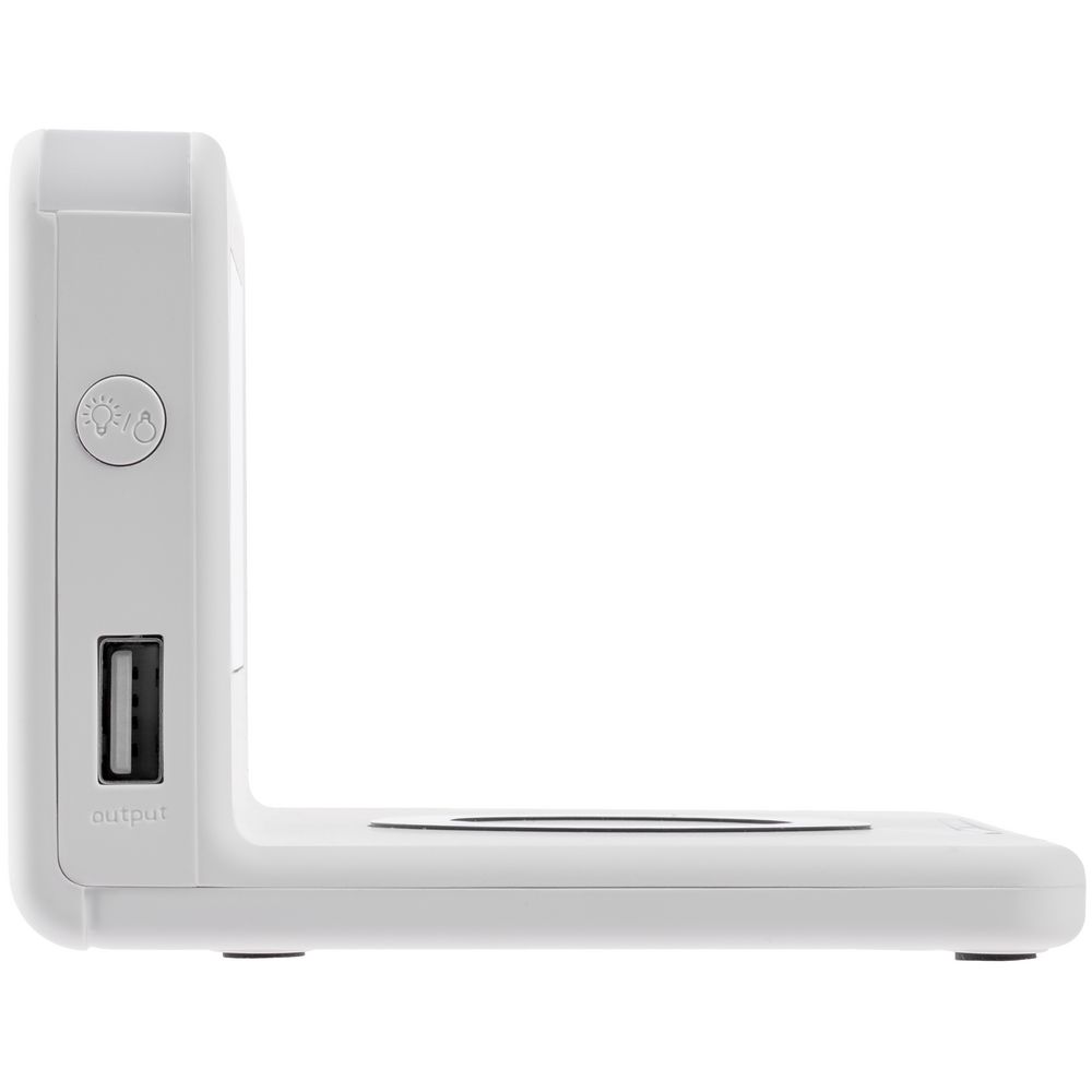 Часы настольные с беспроводным зарядным устройством Pitstop, белые — изображение 6