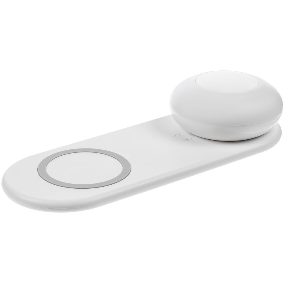 Станция беспроводной зарядки с ночником moonRay, белая — изображение 3