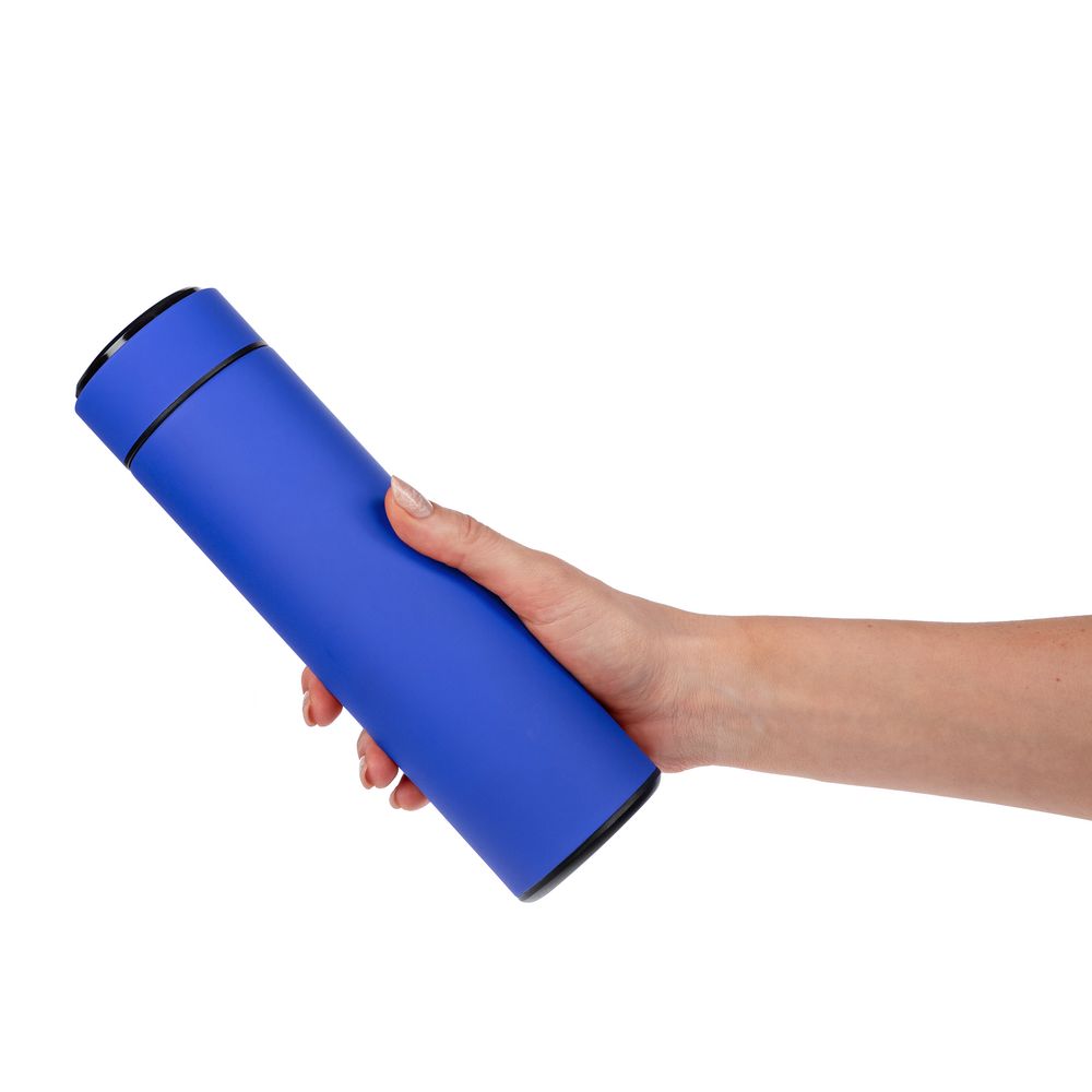 Смарт-бутылка с заменяемой батарейкой Long Therm Soft Touch, синяя — изображение 8