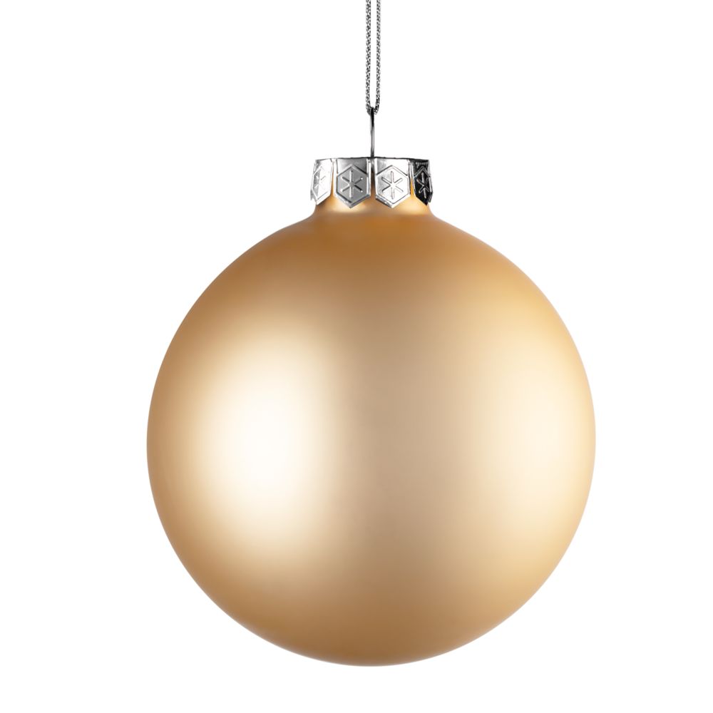 Елочный шар Finery Matt, 10 см, матовый золотистый — изображение 3