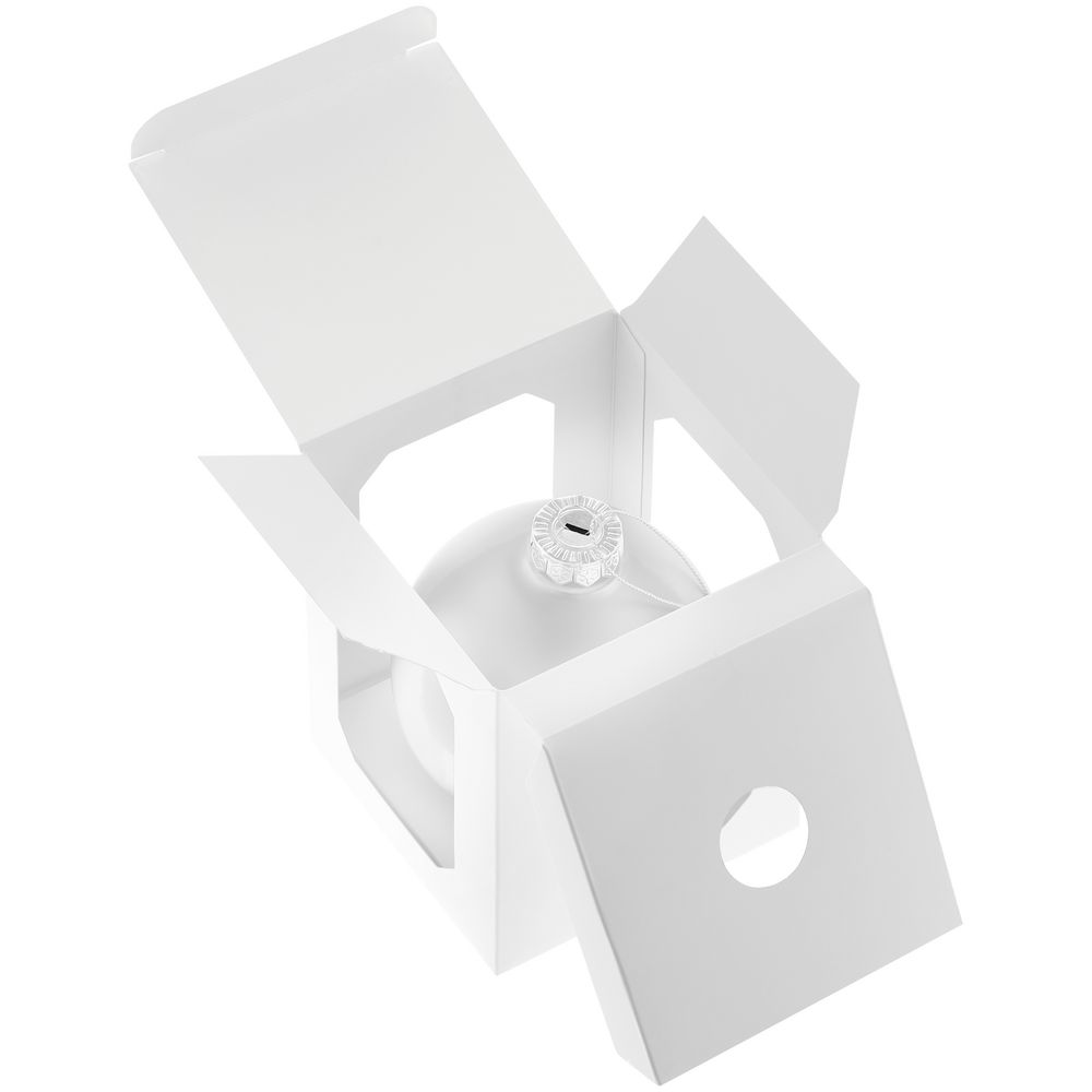 Елочный шар Finery Matt, 10 см, матовый белый — изображение 6