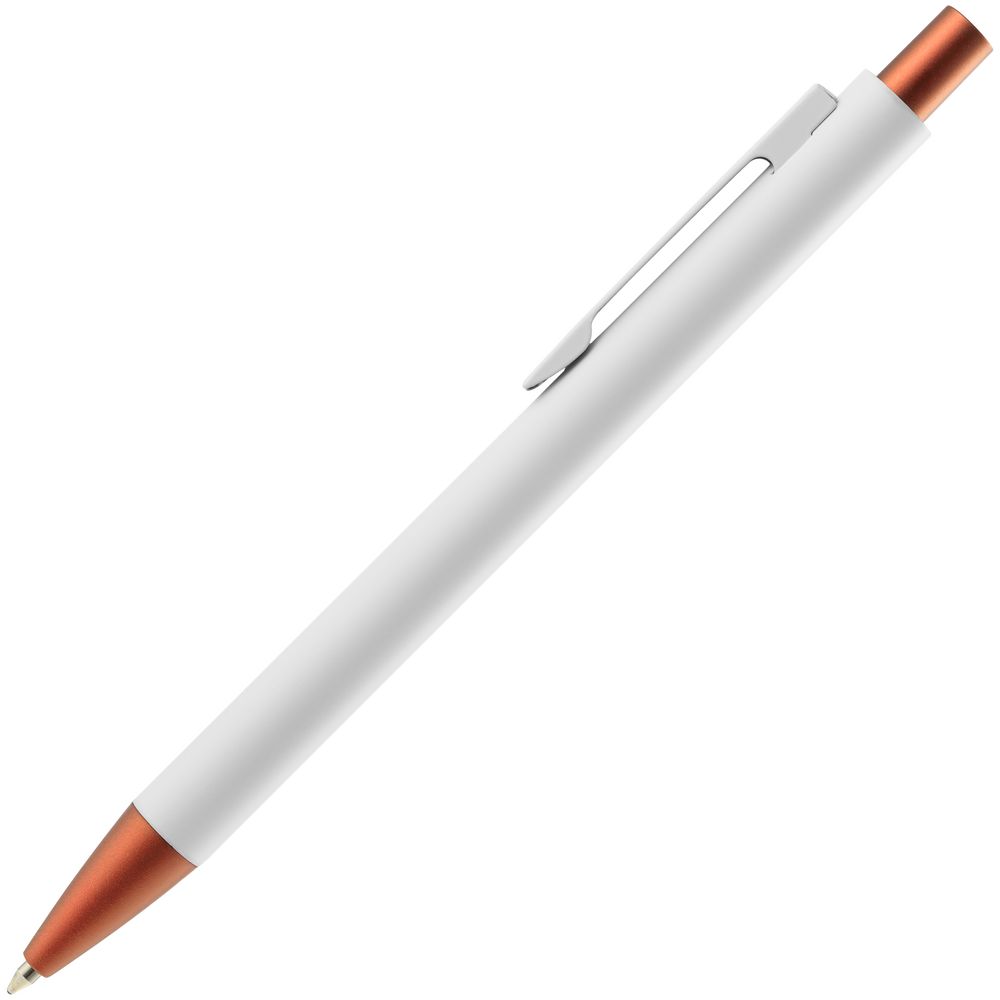 Ручка шариковая Chromatic White, белая с оранжевым — изображение 3