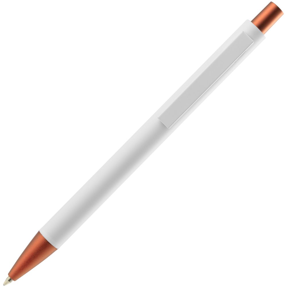 Ручка шариковая Chromatic White, белая с оранжевым — изображение 4