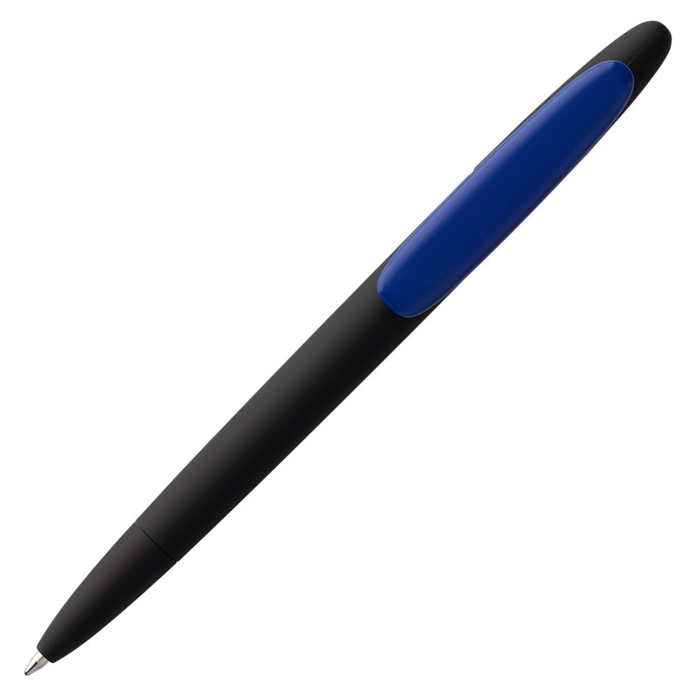 Ручка шариковая Prodir DS5 TRR-P Soft Touch, черная с синим — изображение 5