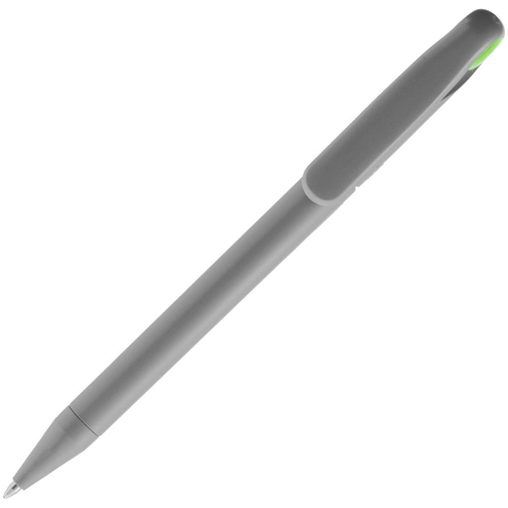 Ручка шариковая Prodir DS1 TMM Dot, серая с ярко-зеленым — изображение 5