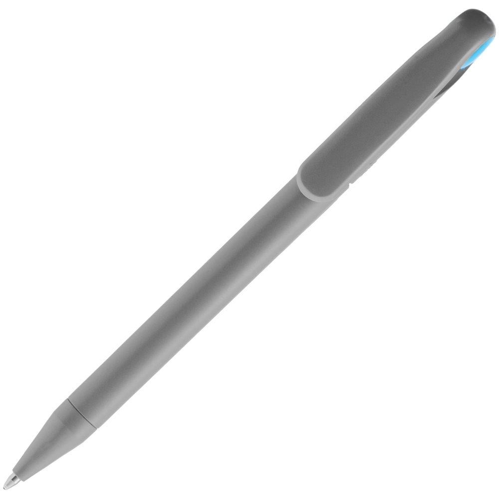 Ручка шариковая Prodir DS1 TMM Dot, серая с голубым — изображение 5
