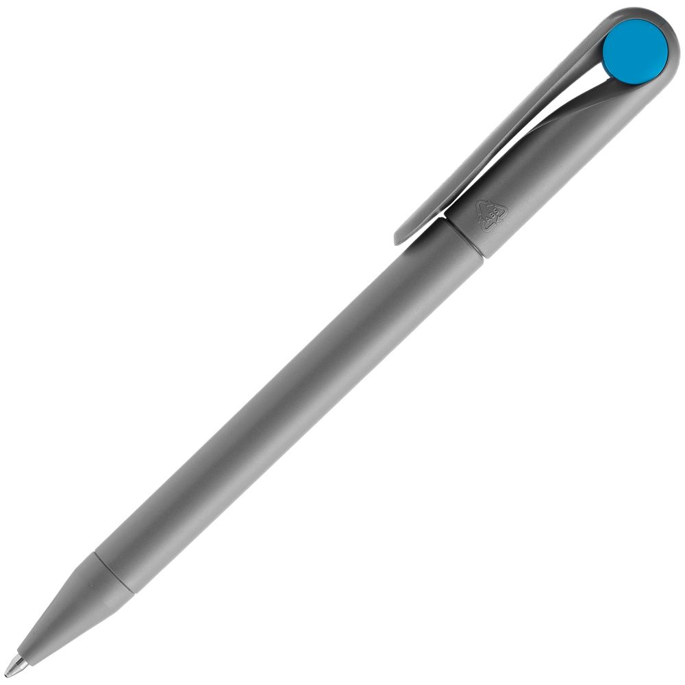 Ручка шариковая Prodir DS1 TMM Dot, серая с голубым — изображение 3