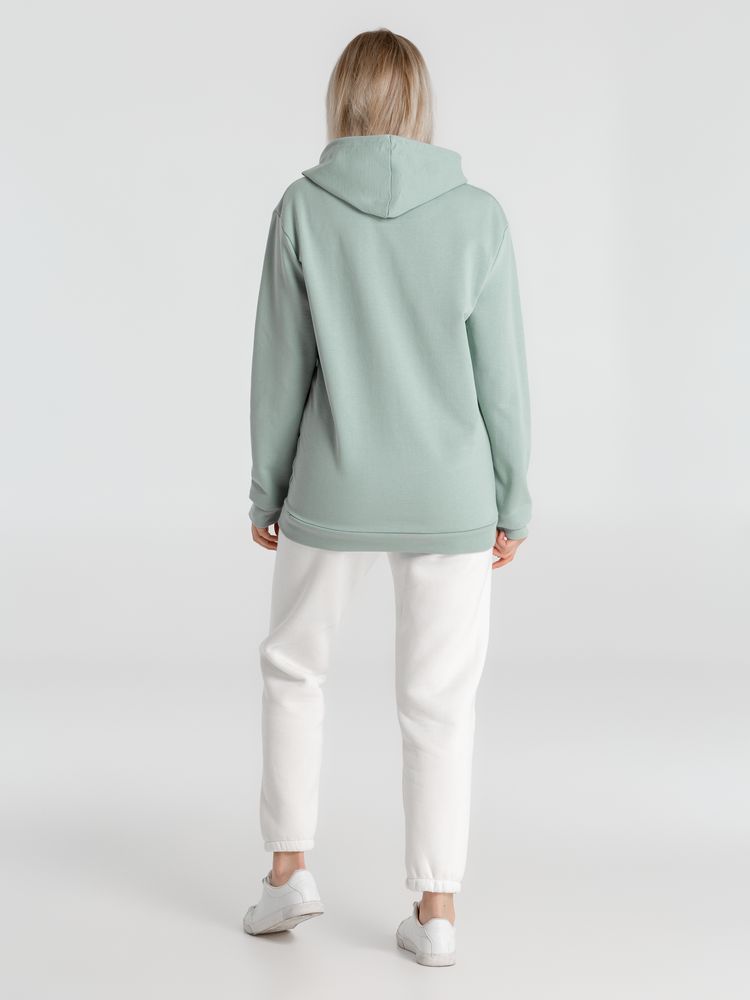 Толстовка с капюшоном унисекс Hoodie, серо-зеленая — изображение 9
