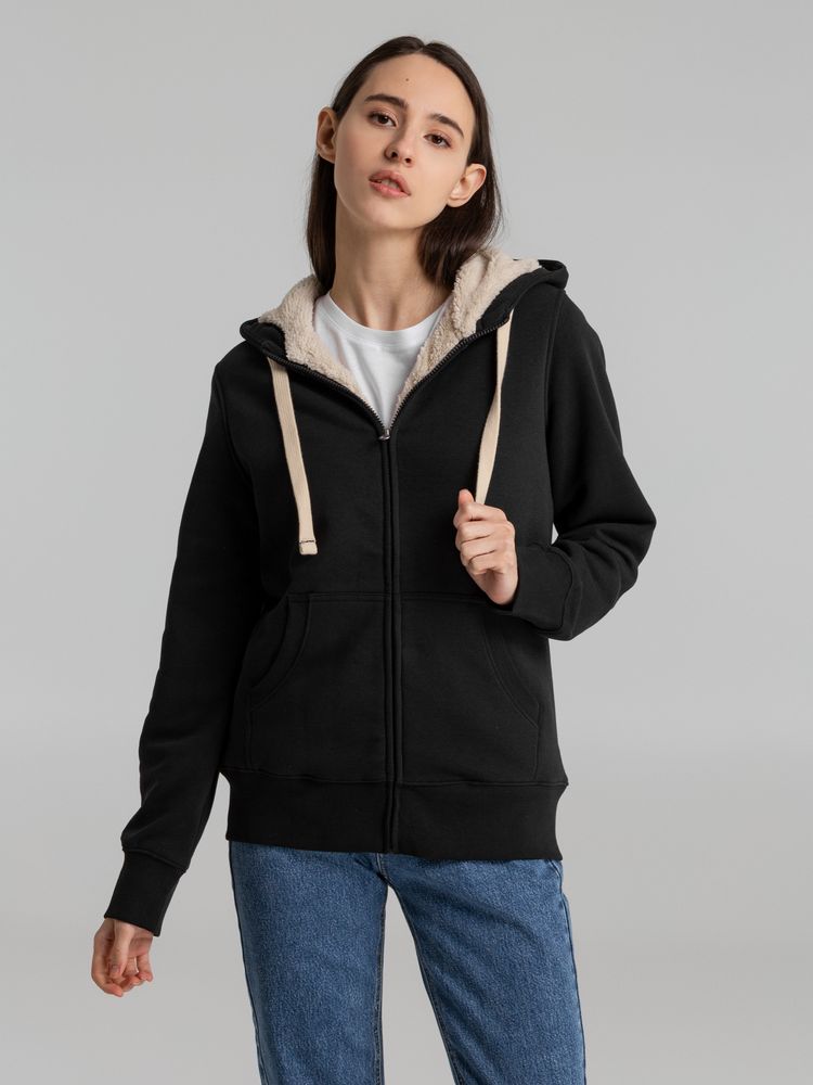 Толстовка унисекс на молнии Sherpa 280, черная — изображение 6