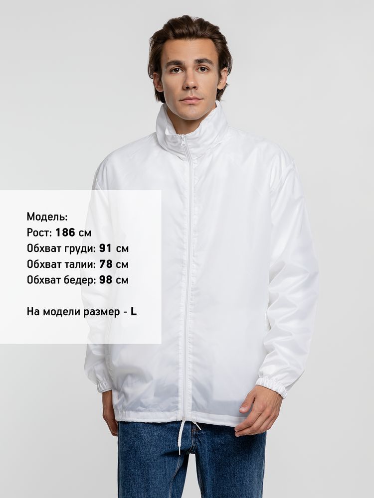 Ветровка унисекс Shift, белая — изображение 6