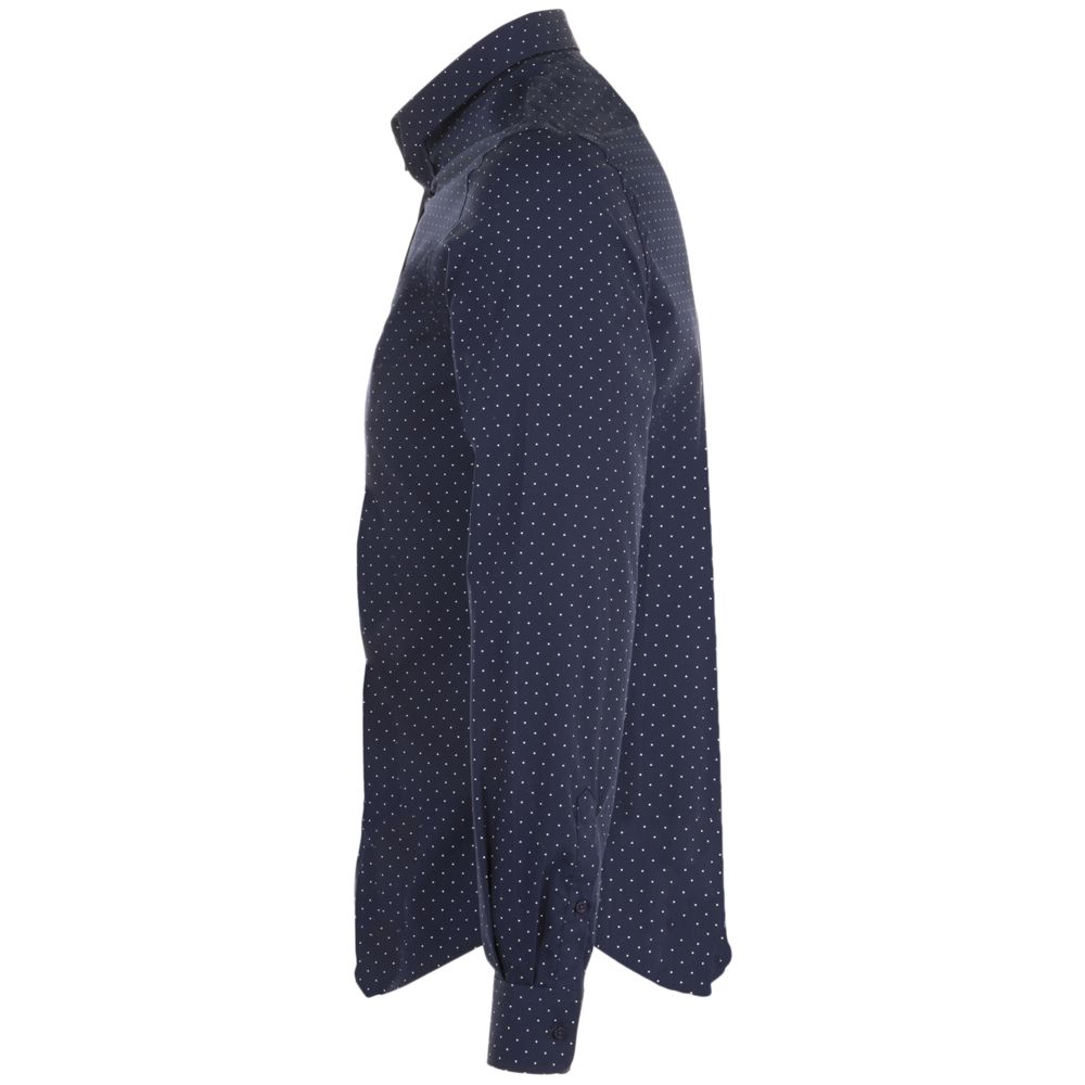 Рубашка мужская Becker Men, темно-синяя с белым — изображение 4