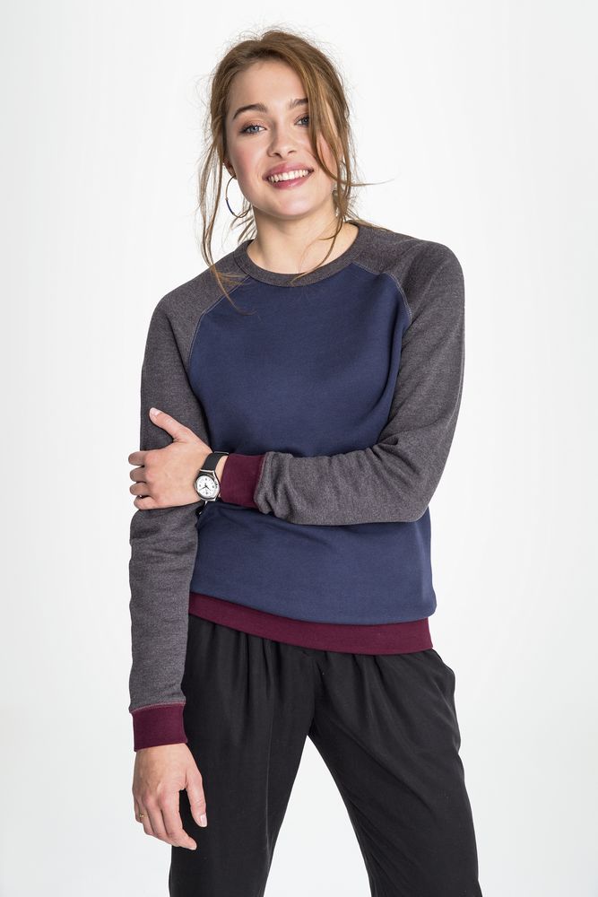 Толстовка унисекс Sandro, бордовая с темно-синим — изображение 6