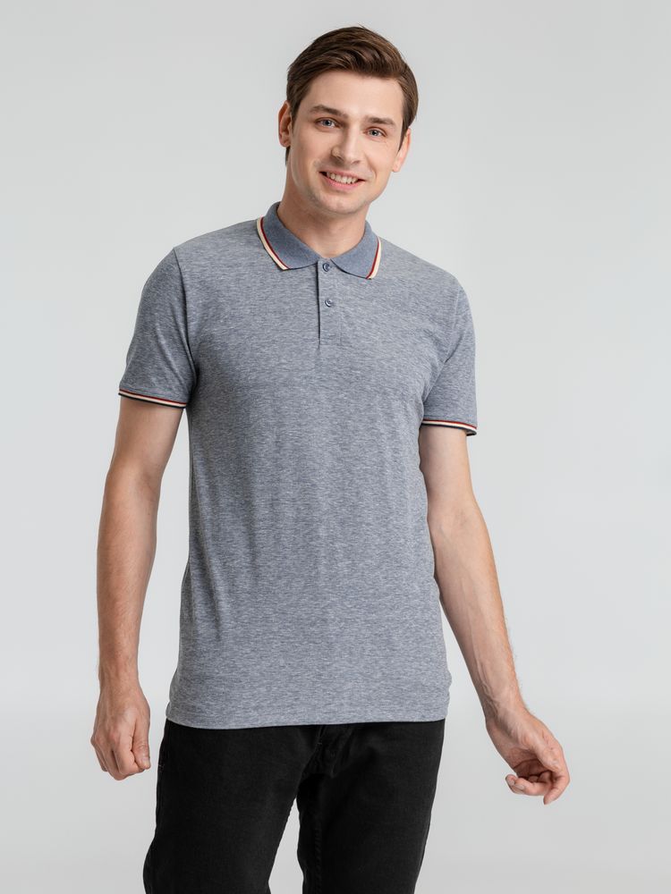 Рубашка поло мужская Paname Men, голубой меланж — изображение 5