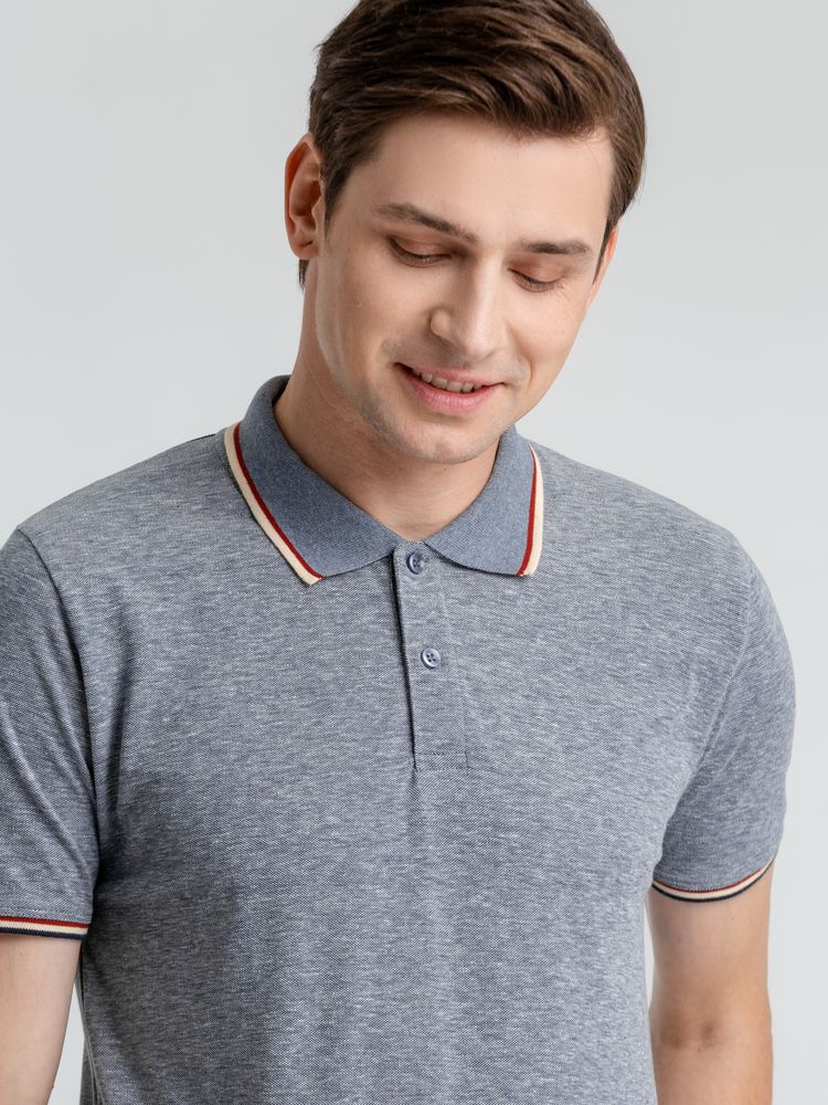 Рубашка поло мужская Paname Men, голубой меланж — изображение 7