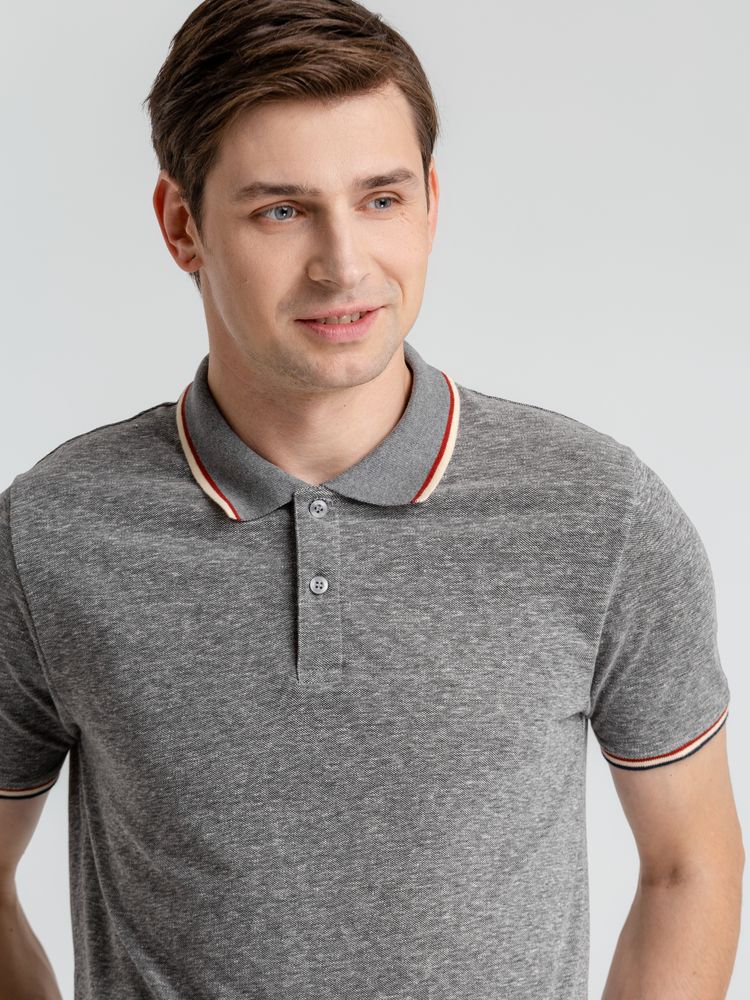 Рубашка поло мужская Paname Men, черный меланж — изображение 7