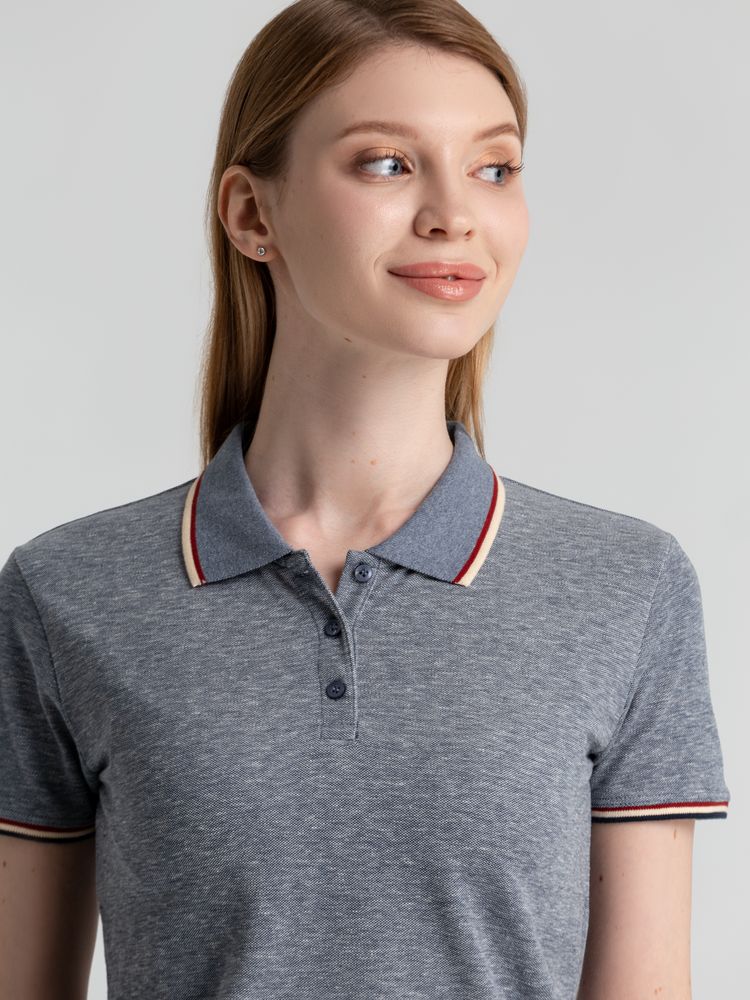 Рубашка поло женская Paname Women, голубой меланж — изображение 7