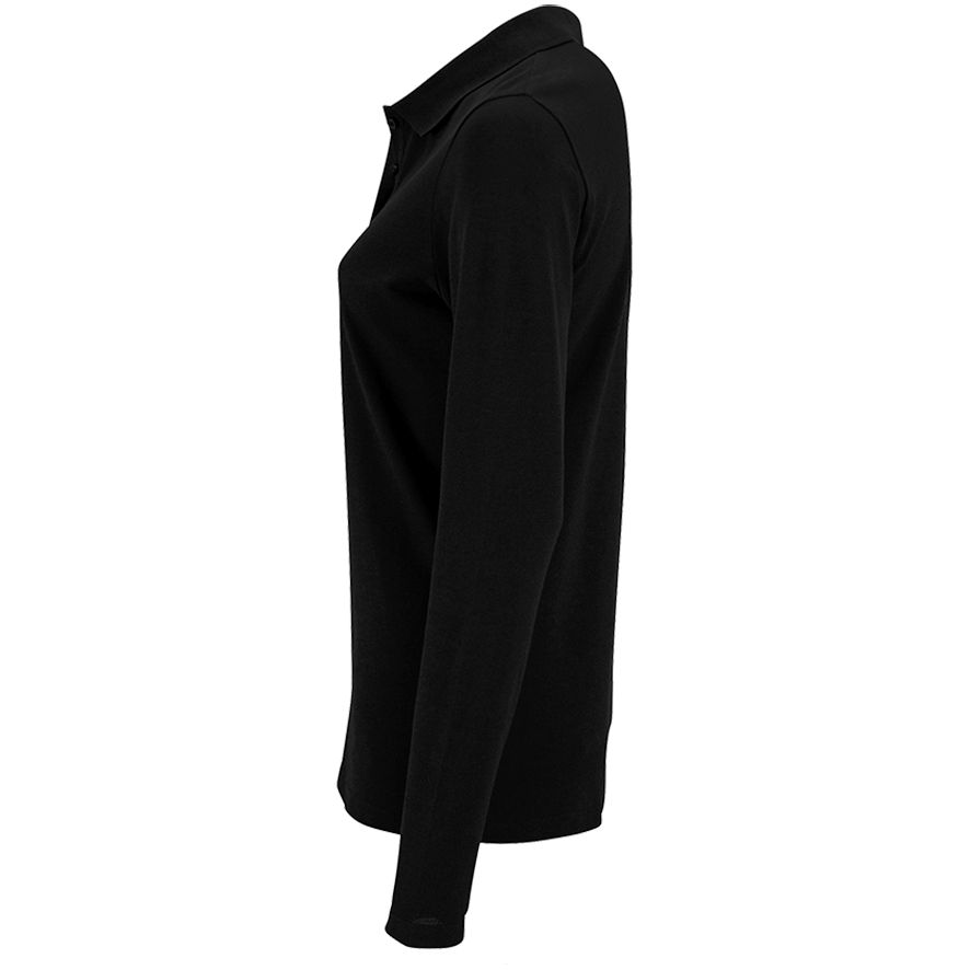 Рубашка поло женская с длинным рукавом Perfect LSL Women, черная — изображение 4