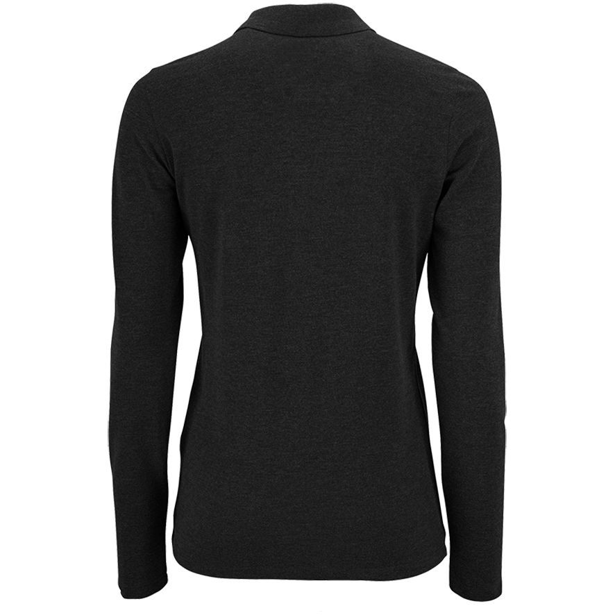 Рубашка поло женская с длинным рукавом Perfect LSL Women, черный меланж — изображение 3