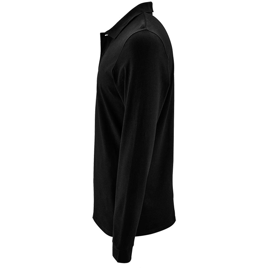 Рубашка поло мужская с длинным рукавом Perfect LSL Men, черная — изображение 4