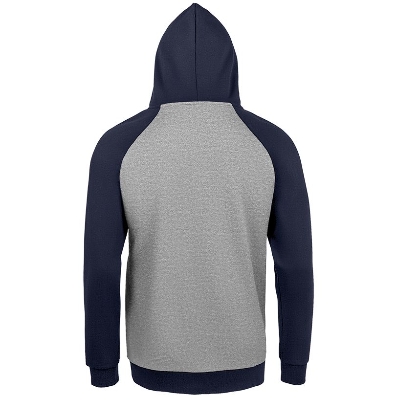 Толстовка унисекс Seattle, серый меланж c темно-синим — изображение 3