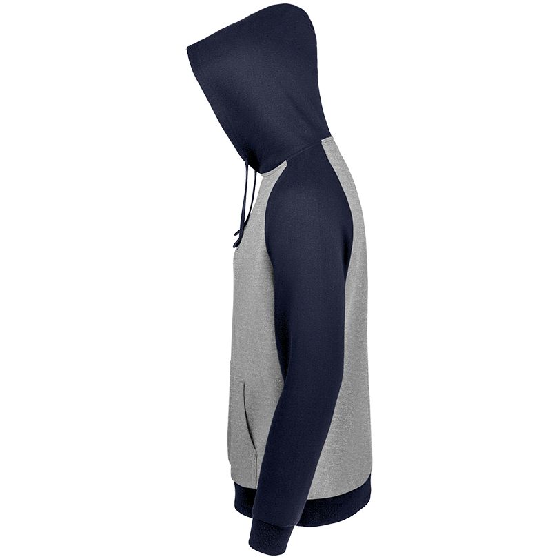 Толстовка унисекс Seattle, серый меланж c темно-синим — изображение 4