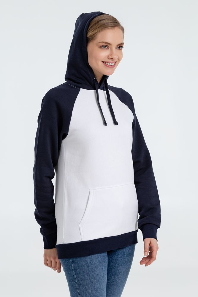 Толстовка унисекс Seattle, белая с темно-синим — изображение 8