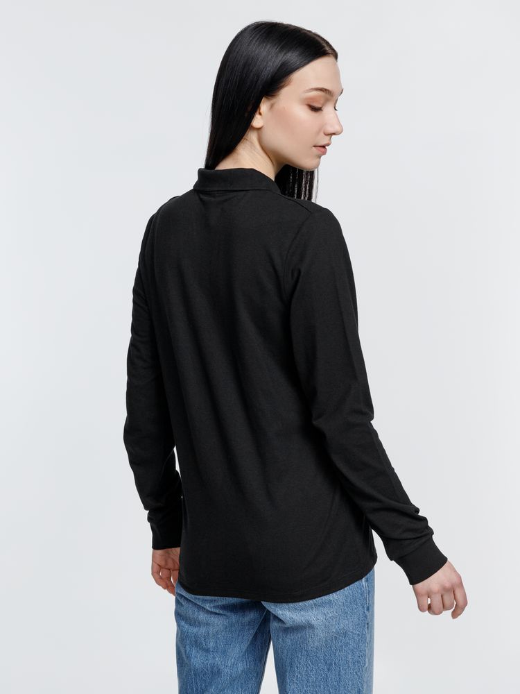 Рубашка поло с длинным рукавом Prime LSL, черная — изображение 11