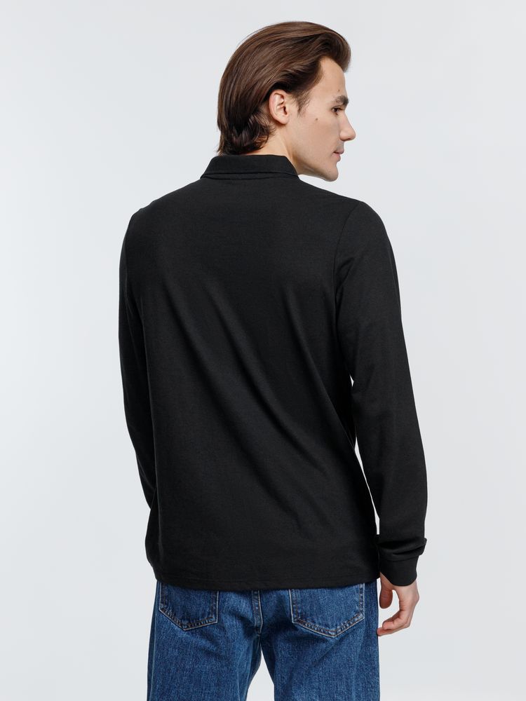 Рубашка поло с длинным рукавом Prime LSL, черная — изображение 7