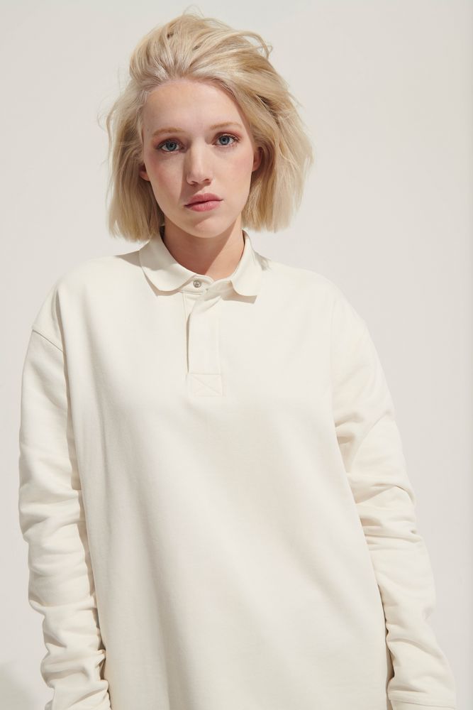 Рубашка поло оверсайз с длинным рукавом Heritage, темно-синяя — изображение 6