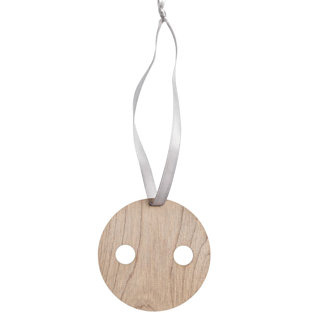 Деревянная подвеска Carving, в форме пуговицы Санты — изображение 3