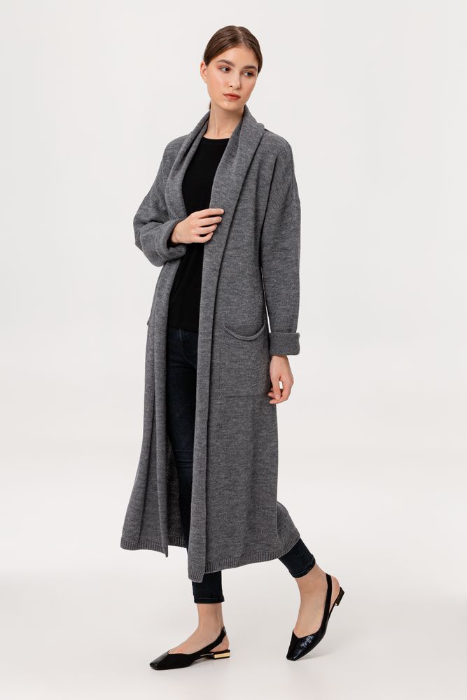 Кардиган женский Free Flow, серый меланж — изображение 3