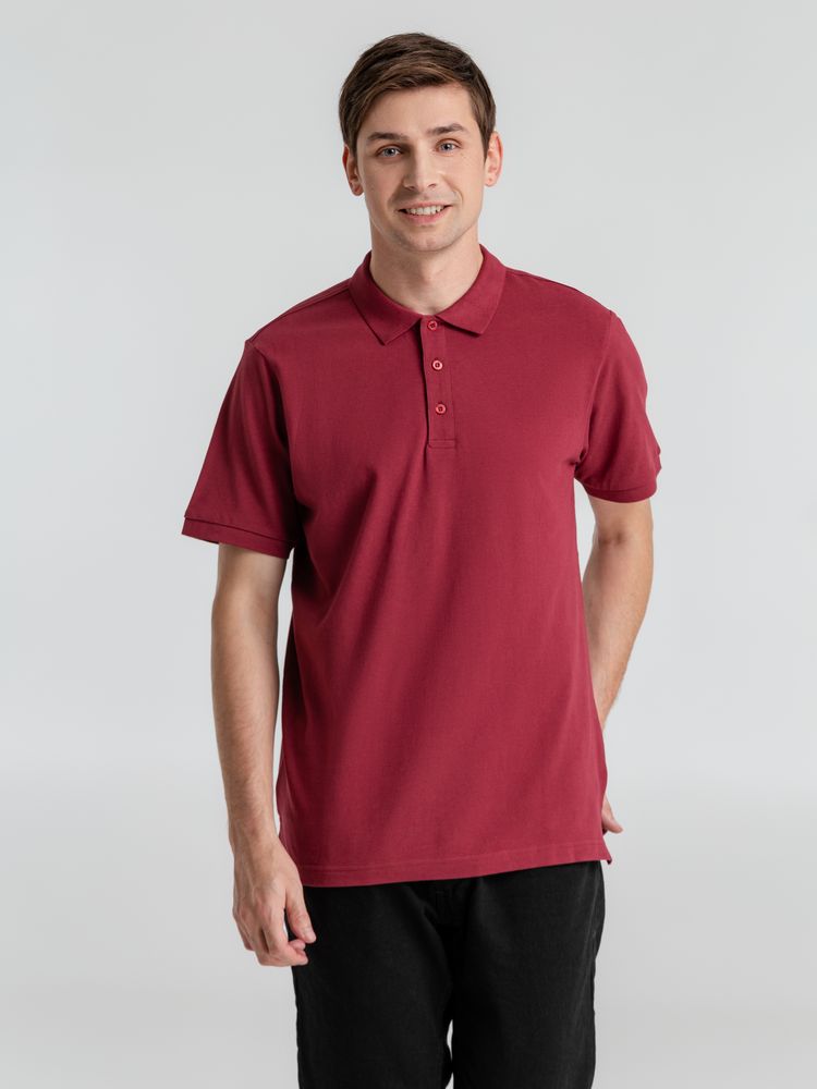 Рубашка поло мужская Neptune, вишнево-красная — изображение 5