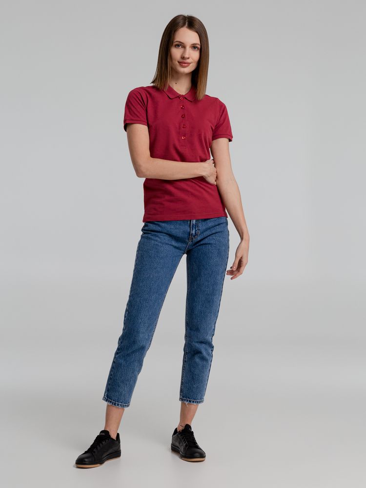 Рубашка поло женская Neptune, вишнево-красная — изображение 10