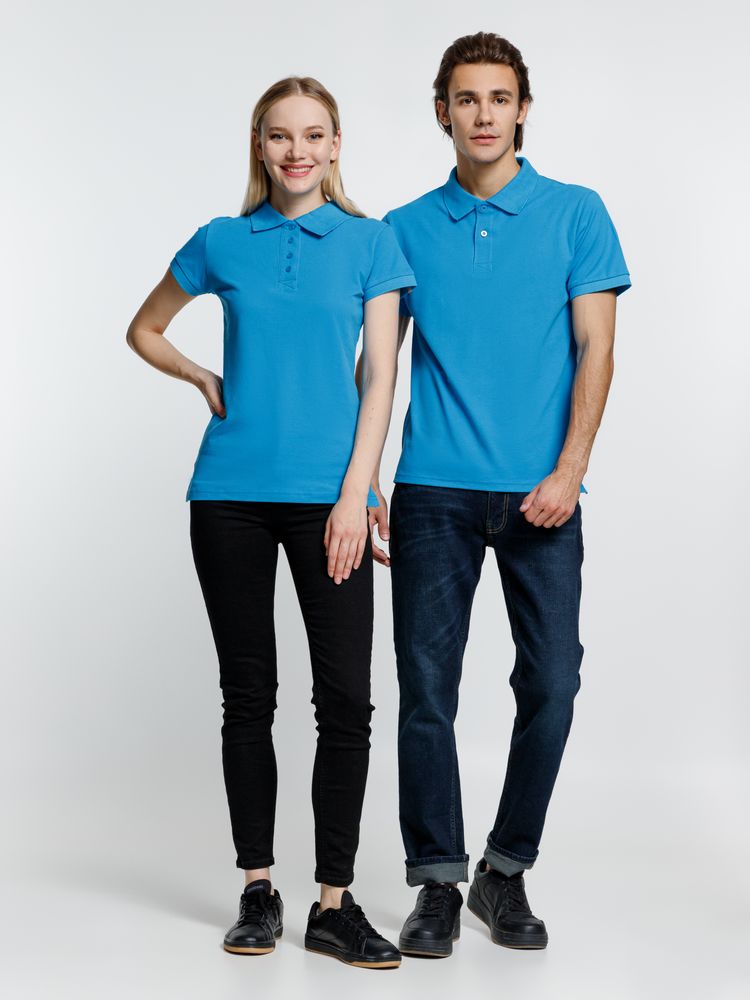 Рубашка поло женская Virma Premium Lady, бирюзовая — изображение 12