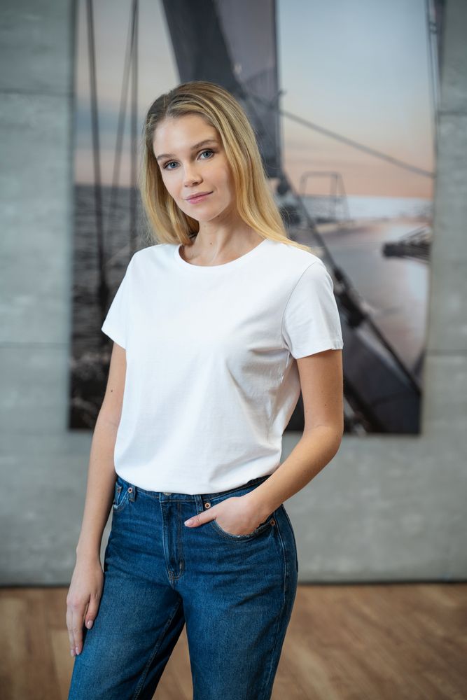 Футболка женская Ladies American U, светлый меланж — изображение 6