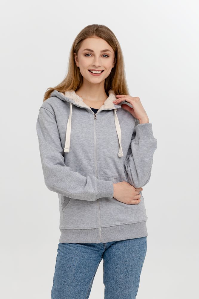 Толстовка на молнии Kulonga Sherpa, серый меланж — изображение 6
