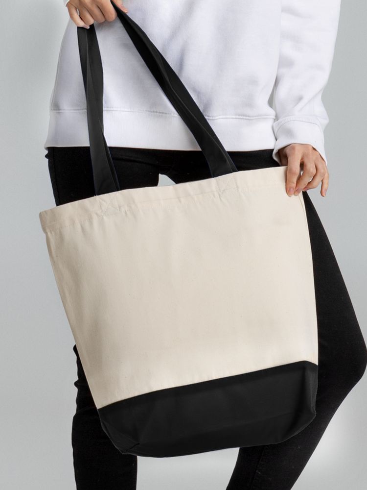 Холщовая сумка Shopaholic, черная — изображение 6