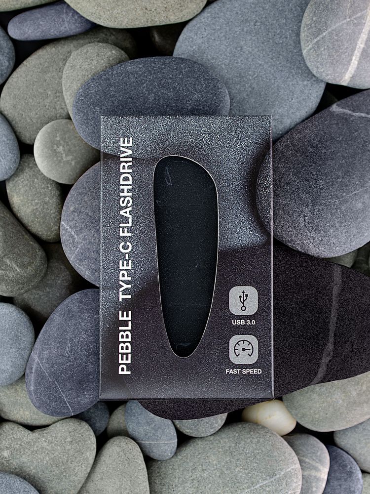 Флешка Pebble Type-C, USB 3.0, черная, 16 Гб — изображение 9