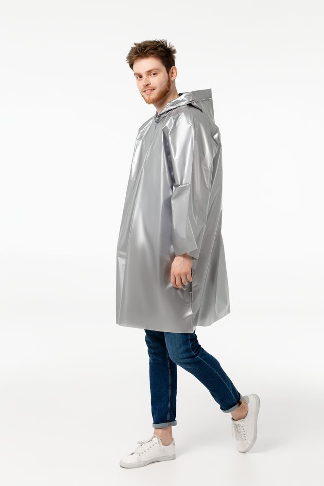 Дождевик-плащ CloudTime, серебристый — изображение 7