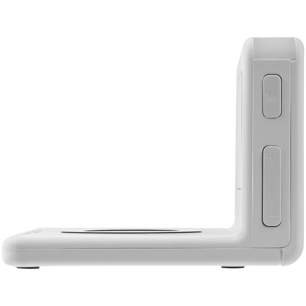 Часы настольные с беспроводным зарядным устройством Pitstop, белые — изображение 7