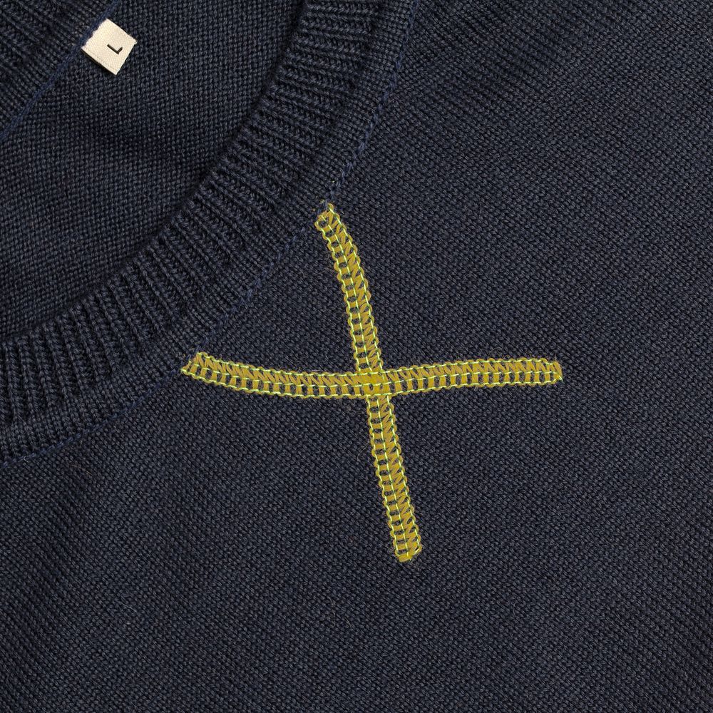 Джемпер Stitch с контрастной отделкой, синий с зеленым — изображение 4