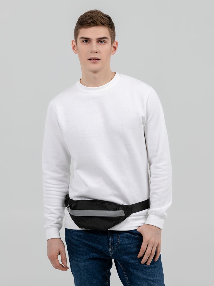 Поясная сумка tagBag со светоотражающим элементом, черная — изображение 8