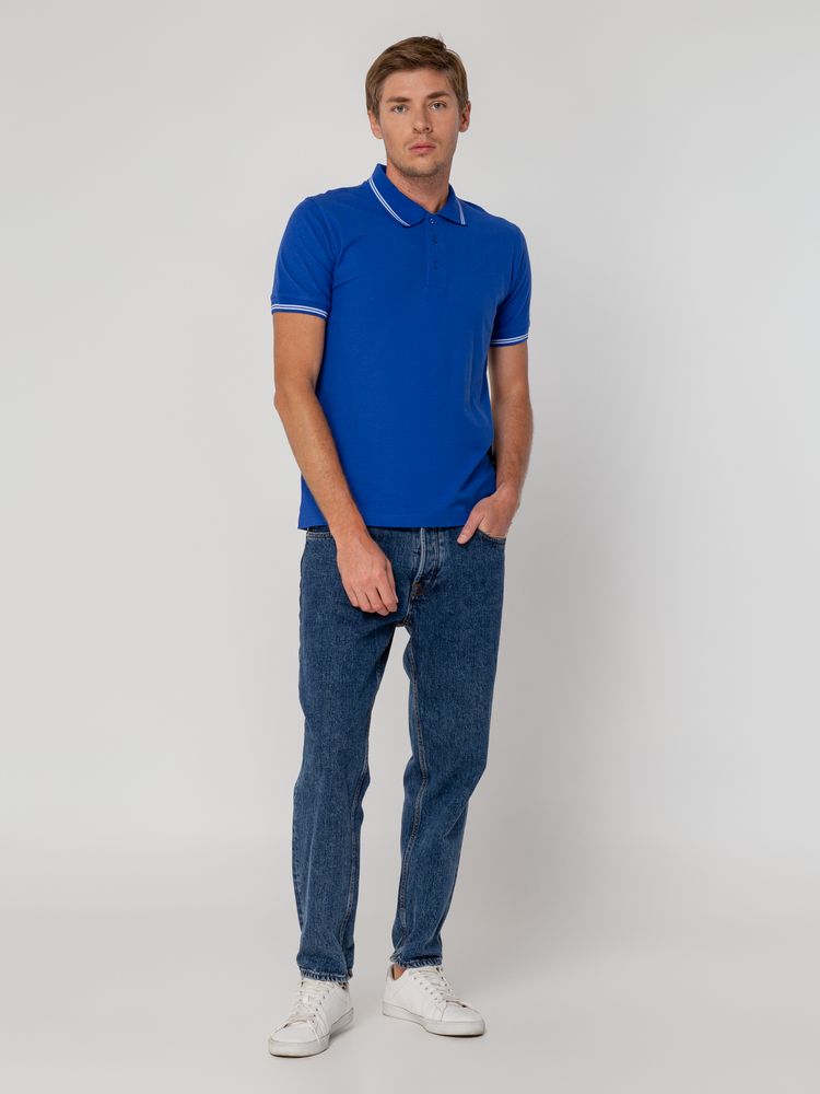 Рубашка поло Virma Stripes, ярко-синяя — изображение 10