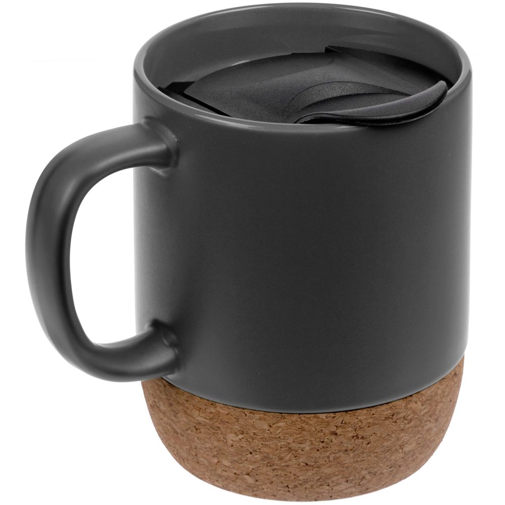 Кружка с пробковой подставкой Corky Walk, серая — изображение 3