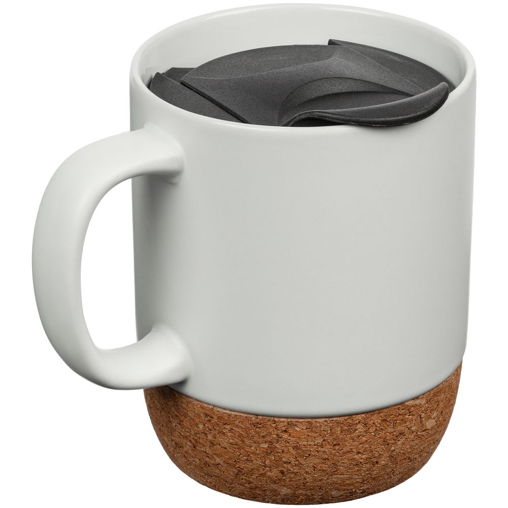 Кружка с пробковой подставкой Corky Walk, белая — изображение 3