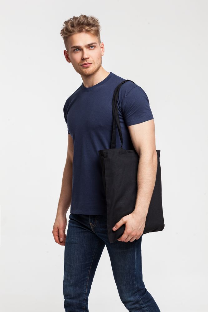 Холщовая сумка Basic 105, черная — изображение 5
